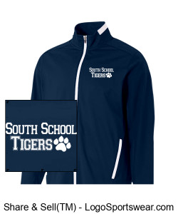 Youth South School Tigers Full Zip Warm Up Jacket Design Zoom